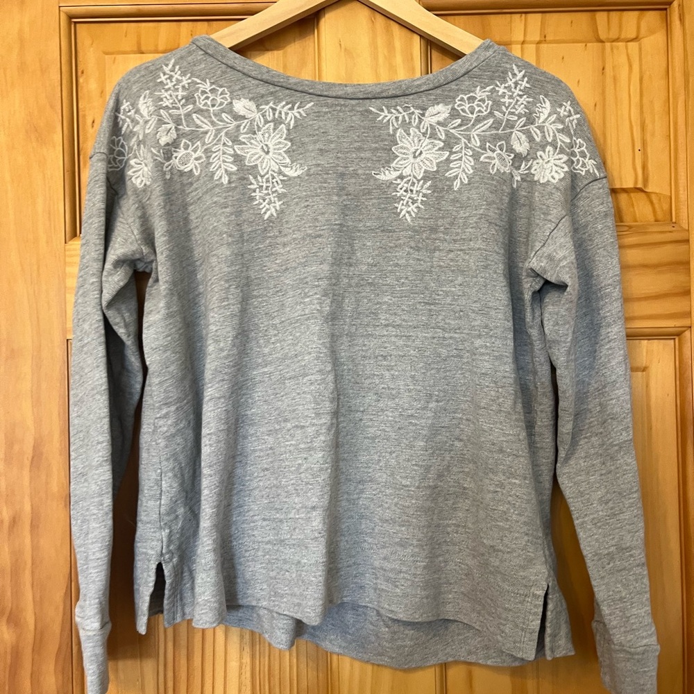 LOFT Heather Gray Knit Top